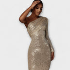 Rita |  Evening Dress with Cross-Neckline