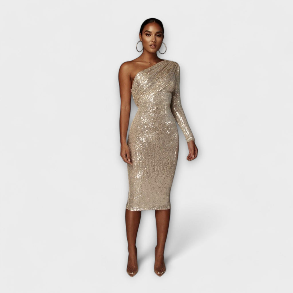 Rita |  Evening Dress with Cross-Neckline