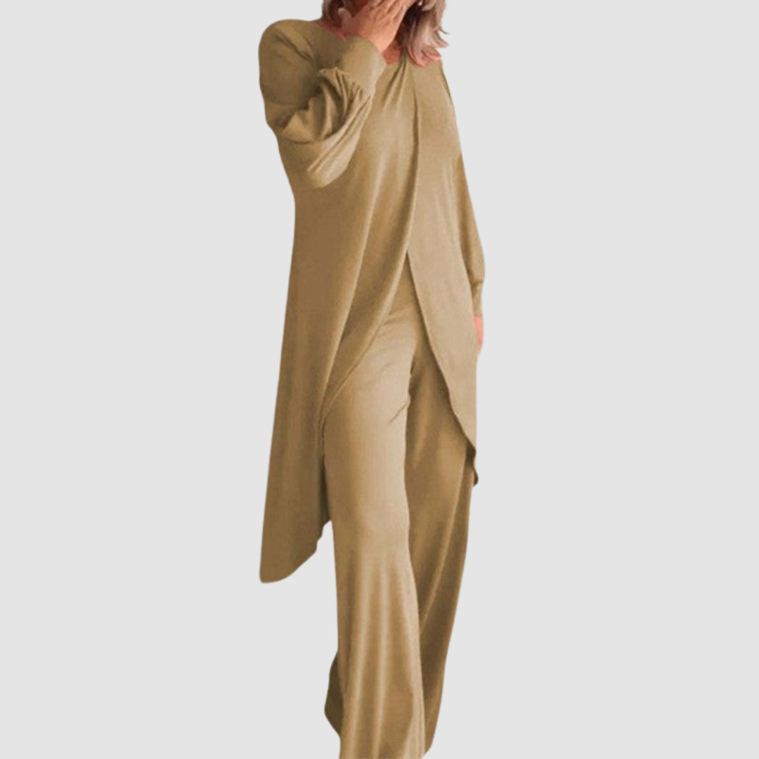 Conjunto elegante de 2 piezas Laine™ | Top largo y pantalón cómodo