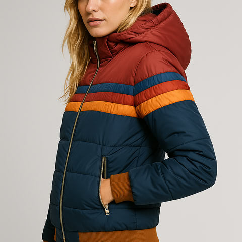 Angela | Retro style padded winter jacket with hood