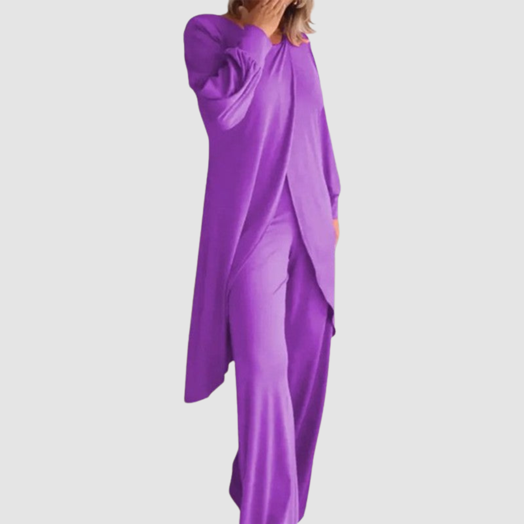 Conjunto elegante de 2 piezas Laine™ | Top largo y pantalón cómodo