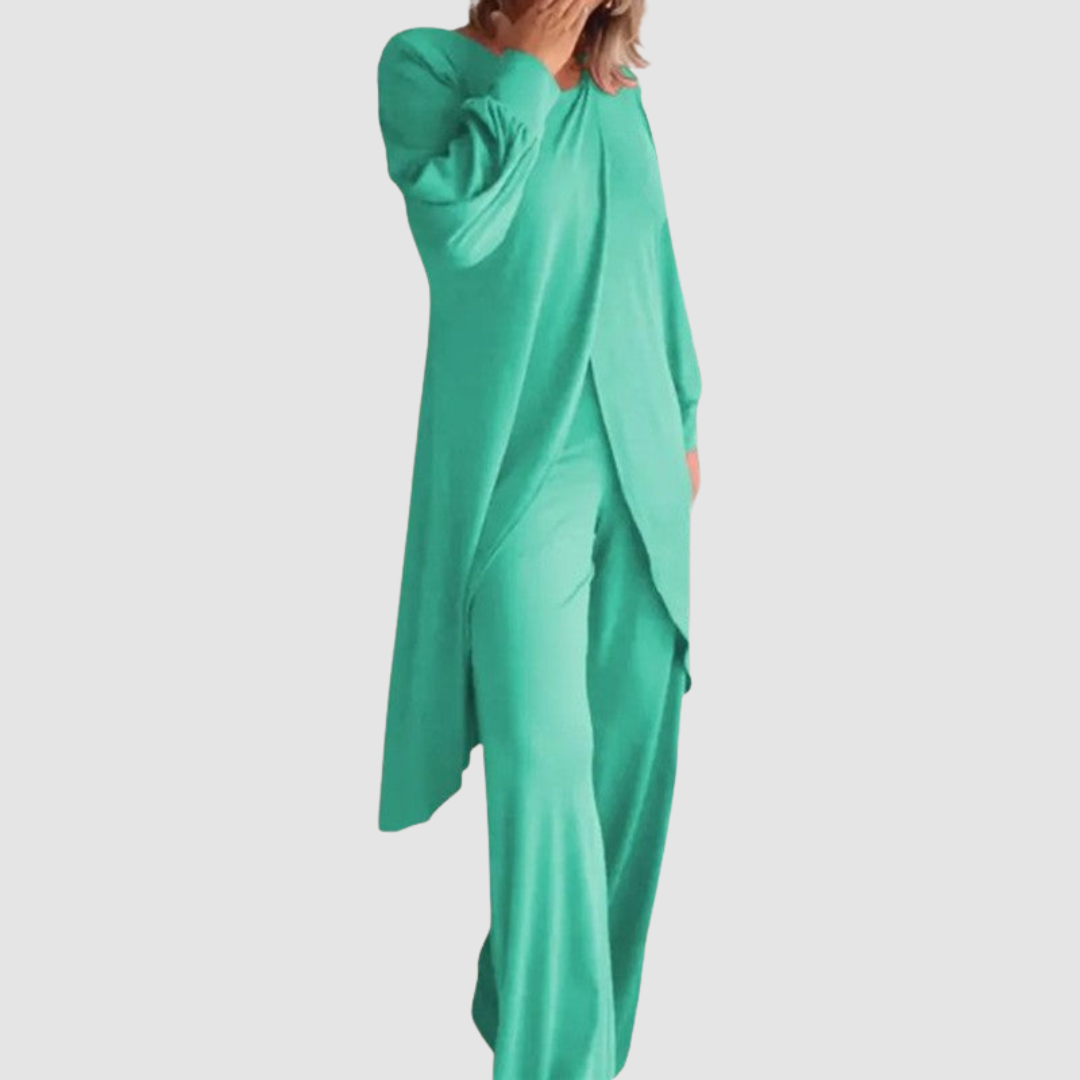 Conjunto elegante de 2 piezas Laine™ | Top largo y pantalón cómodo