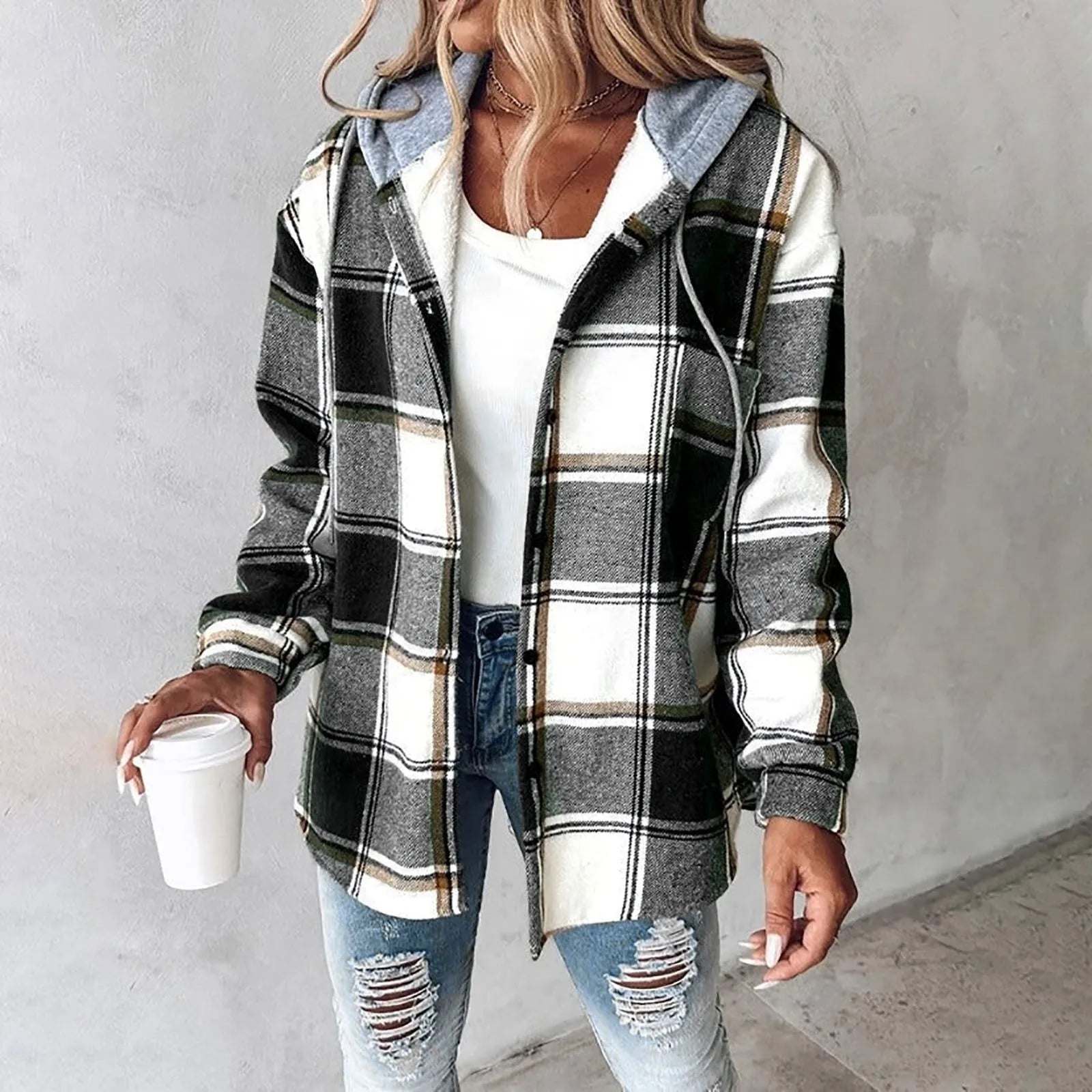 Costanza | Soft Flannel Jacket with Hood