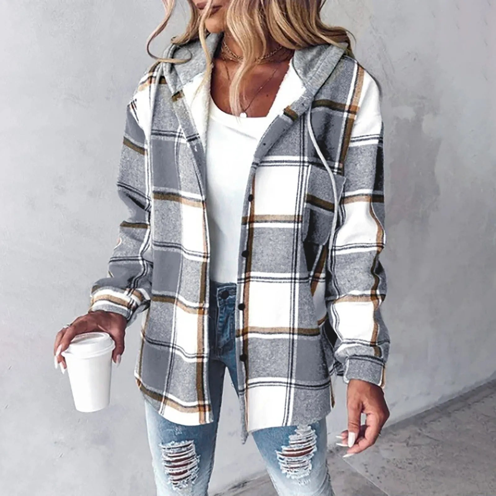 Costanza | Soft Flannel Jacket with Hood