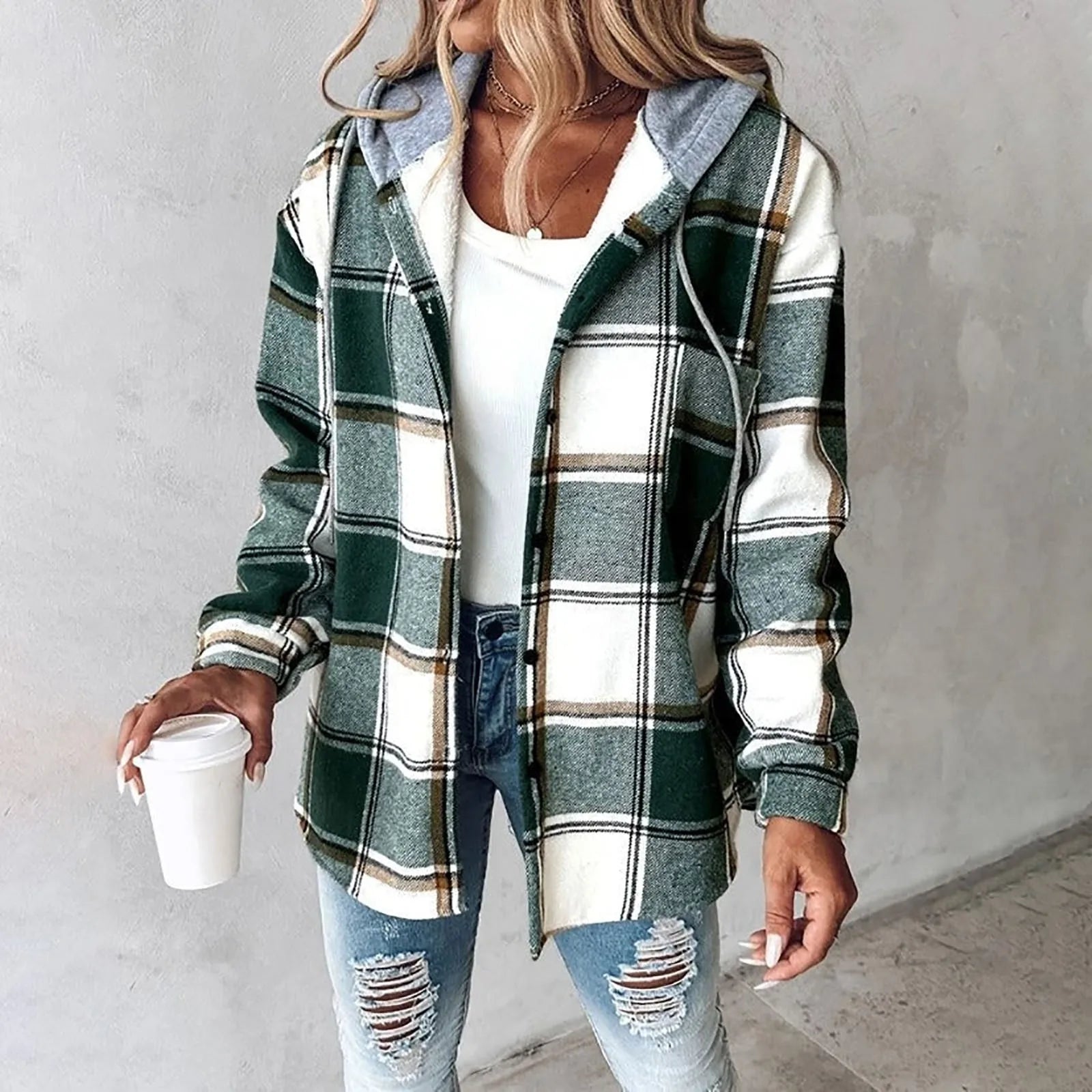 Costanza | Soft Flannel Jacket with Hood