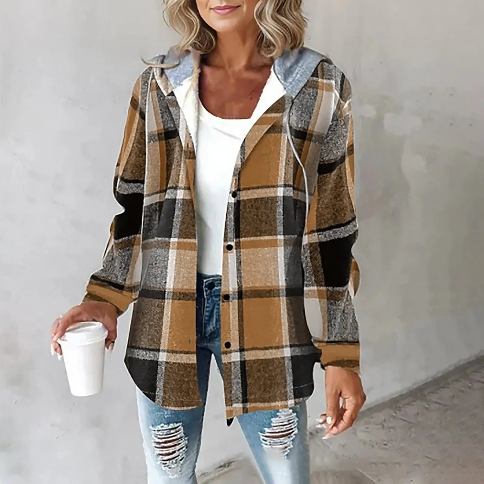 Costanza | Soft Flannel Jacket with Hood
