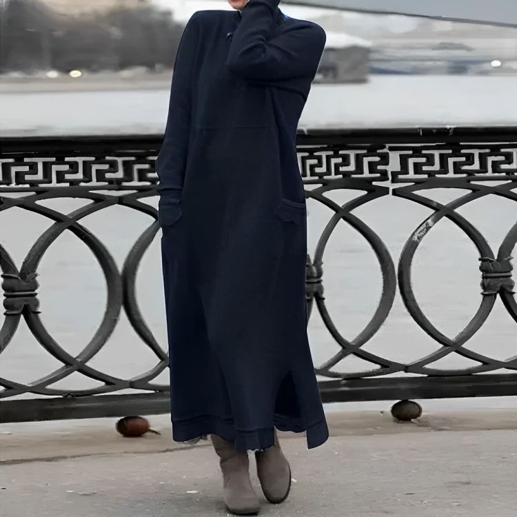 Mara Knitted Maxi Dress – Cozy Long Sleeve Oversized Winter Dress
