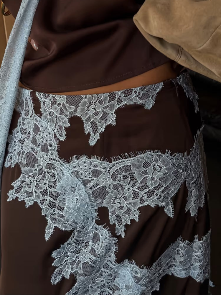 Conjunto de traje de encaje Katalina™ | Dos piezas elegante con ribete de encaje