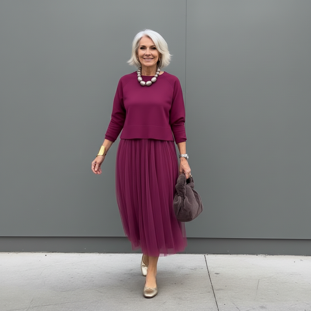 Conjunto Elegante de Dos Piezas Emmie™ | Vestido de Punto Superpuesto sin Esfuerzo