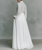 Celine | Flowing Button-Front Maxi Dress