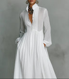 Celine | Flowing Button-Front Maxi Dress