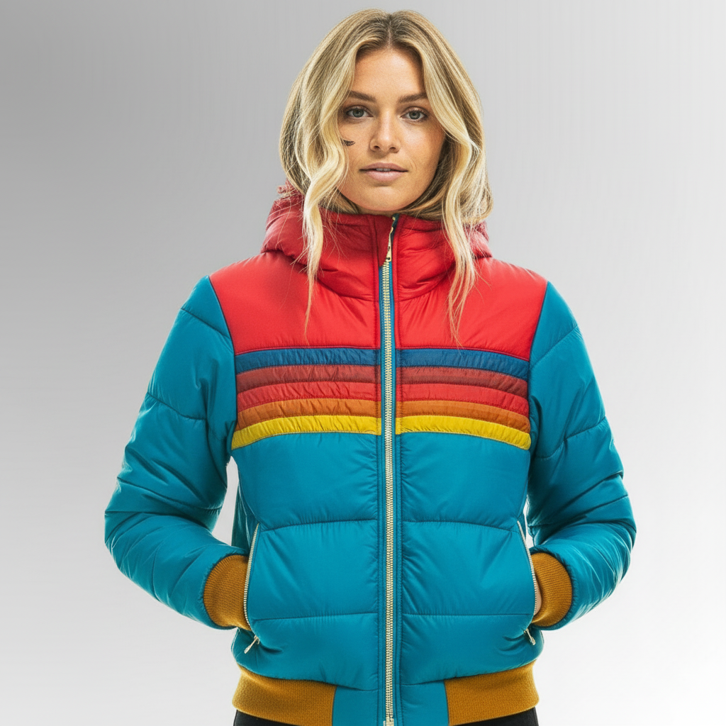Angela | Retro style padded winter jacket with hood