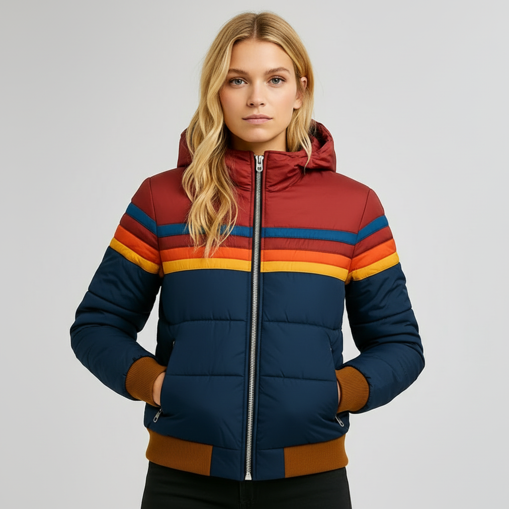 Angela | Retro style padded winter jacket with hood