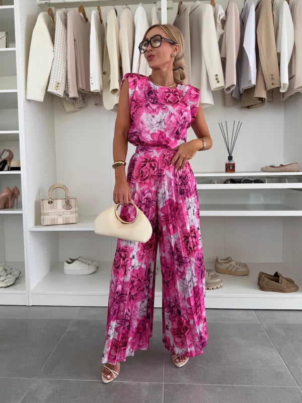 Evelyn™ Conjunto Elegante de 2 Piezas | Top Fluido y Pantalones Plisados