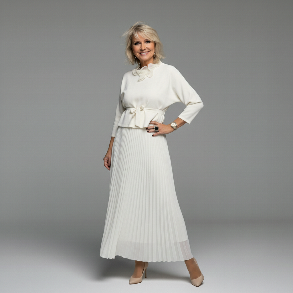 Conjunto Elegante de Dos Piezas Emmie™ | Vestido de Punto Superpuesto sin Esfuerzo